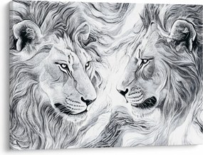 Obraz - Kreslené levie hlavy (70x50 cm)