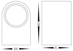Exteriérové nástenné svietidlo Ovalis, 1x čierne hliníkové tienidlo, (15 cm)