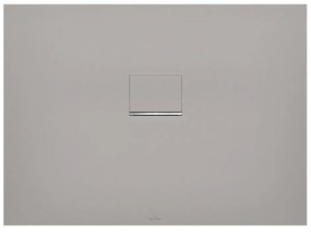 VILLEROY &amp; BOCH Squaro Infinity obdĺžniková sprchová vanička z materiálu Quaryl, v úrovni podlahy/do niky, protišmyk (C), 1100 x 800 x 40 mm, Grey, UDQ1180SQI2IV-3S