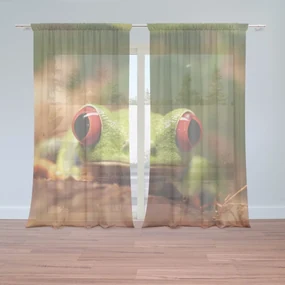 Sablio Záclony Zelená žaba: 2ks 150x250cm