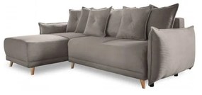 Svetlohnedá menčestrová rozkladacia rohová pohovka (variabilná) Lazy Lukka – Miuform