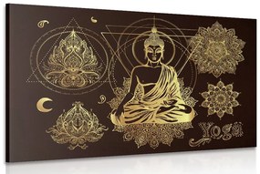 Obraz zlatý meditujúci Budha - 120x80