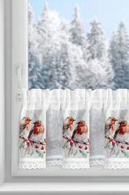 KRÁTKA VIANOČNÁ ZÁCLONA NA PÁSKE XMAS10 150X30 CM VZOROVANÁ