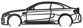 drevko Drevená nálepka na stenu BMW M2 Rozmer obrazu: 27 x 86 cm, Farba dekorácie: Čierna