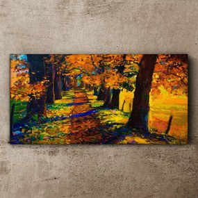 Obraz canvas Strom cesta listy jeseň
