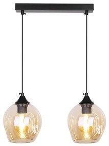 Candellux Čierno-hnedý závesný luster Aspa pre žiarovku 2x E27 32-00590