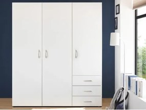 Šatníková skriňa Harry, 150 cm, biela%