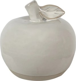 Béžová porcelánová dekorácia jablko Apple M - Ø 10*10 cm