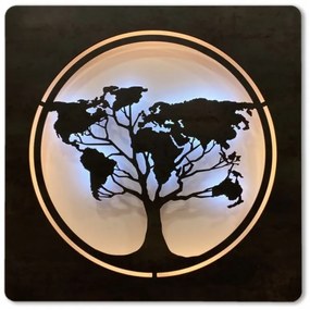 Svietiaci obraz mapa sveta v strome