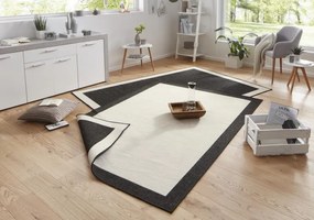 NORTHRUGS - Hanse Home koberce Kusový koberec Twin-Wendeteppiche 103105 creme schwarz – na von aj na doma - 200x290 cm