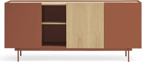 Nízka komoda v dekore duba v tehlovo-prírodnej farbe 180x78 cm Otto – Teulat
