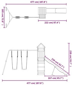 Vonkajšia súprava na hranie masívna borovica