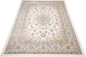 Biely obdĺžnikový koberec DUBAI CHU 6956A – nízky vlas Rozmer: 160x220 cm