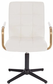 LuxuryForm DESIGN Stolička VERONA GOLD na čiernom kríži - biela
