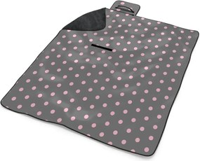 Sablio Plážová deka Ružové bodky na šedej: 200x140 cm