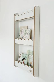 Detská nástenná polica stredná – 3 úrovne úložného priestoru Prírodná