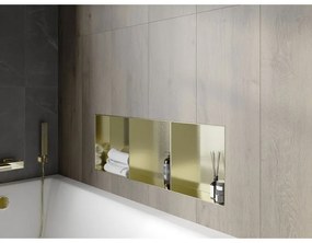 Mexen X-Wall-NR, polička na zapustenie pod obklad bez goliera 90 x 30 cm, zlatá matná, 1951903010S