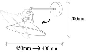 Nástenná lampa Saglam I čierna/zlatá