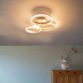 Oceľové stropné svietidlo vrátane LED 3-stupňové stmievateľné 3-svetlo - Navara