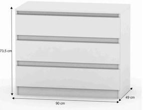 HANY NEW 003 komoda, biela