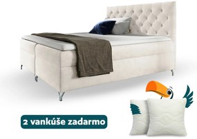 Wilsondo Čalúnená boxspring manželská posteľ s matracom Guliette - biela Rozmer: 160x200
