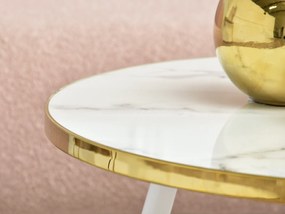 Konferenčný stolík Zoya Xl (biely mramor + zlatá). Akcia -17%. Vlastná spoľahlivá doprava až k Vám domov. 1111716