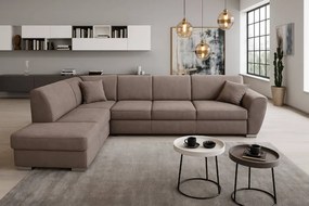 Rohová rozkladacia sedačka DOLORES LETTO L hnedá