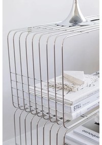 Kovová nástenná knižnica v lesklej striebornej farbe 70x30 cm Wire – Mette Ditmer Denmark