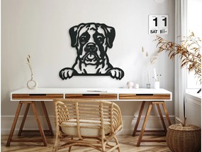drevko Drevený obraz na stenu Boxer Rozmer obrazu: 39,5 x 44,5 cm, Farba dekorácie: Čierna