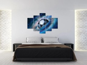 Obraz - Futbalová lopta vo vesmíre (150x105 cm)