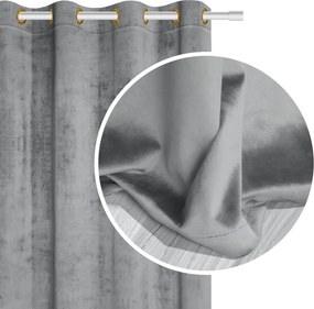Velúrový záves SOFT VELVET popolavý 140x250 cm