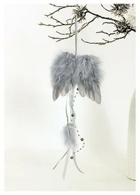Anjelské krídla z peria 12 x 35 cm, sivá