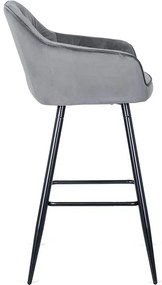 Barová stolička ANDY – sivý velúr