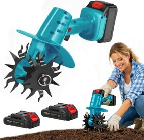 Ručný záhradný kultivátor pre ľahké kyprenie pôdy - 2x batérie