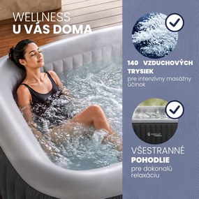 Nafukovacia vírivka OASIS pre 6 osôb, štvorcová, čierna Casaria