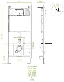 Laveo Akan, podomietková konšrukcia so splachovacím tlačidlom pre nástennú misu, LAV-VSA_958V