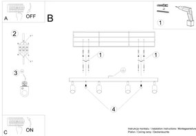 Sollux SL.1294 - Bodové svietidlo VERDO 4xGU10/10W/230V čierna