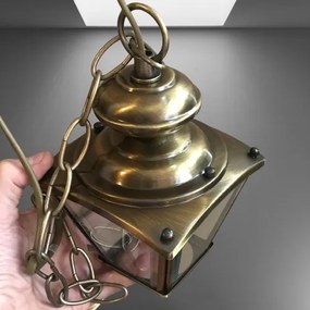 Mosadzná závesná lampa mini luster 12*18*65 cm 1*E27