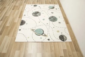 Koberec Lima G759A planéty, tyrkysový / krémový