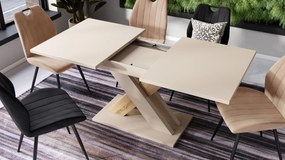 KARO béžový / dub artisan - MODERNÝ ROZKLADACÍ STÔL DO 180 cm!