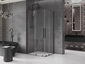 Mexen Velar Duo, sprchový kút s posuvnými dverami 90 x 80 cm, 8mm číre sklo, brúsený grafit, 871-090-080-02-95