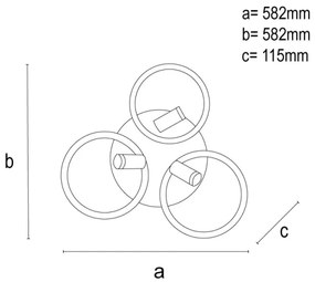 LED Stmievateľné stropné svietidlo LED/70W/230V 3000-6500K čierna/hnedá + DO