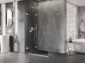 Mexen Lunar-F, 1-krídlový sprchový kút so skladacími dverami, ľavý, 80 x 70 cm, 8mm číre sklo, biely profil, 836-080-070-20-00-L