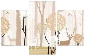 Obraz - Ilustrovaný les (90x60 cm)