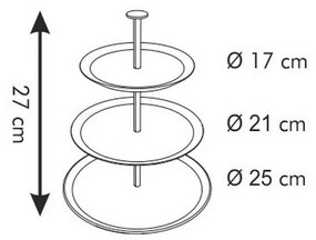 Stojan na cukrovinky GUSTITO 3 poschodia, Tescoma