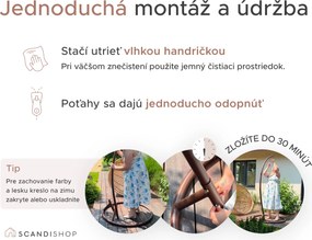 Závesné kreslo MOLINE so stojanom, čierne
