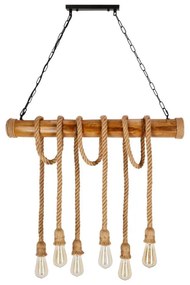 Luster na reťazi VINT 6xE27/40W/230V bambus