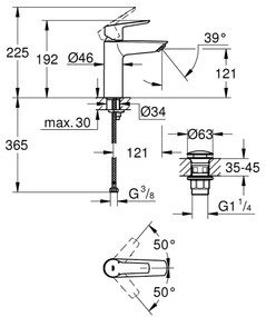 GROHE 235752432 - Umyvadlová batéria START 192 mm čierna