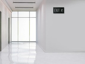 drevko Nálepka Únikový východ / EXIT Rozmer obrazu: 12,5 x 22,5 cm, Farba dekorácie: Čierna