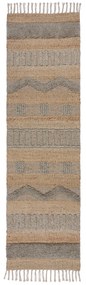 Flair Rugs koberce Behúň Jubilant Medina Jute Natural/Grey - 60x230 cm